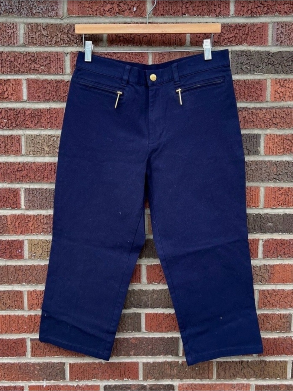 Green Label Ralph Lauren Navy Petite Cropped Pants